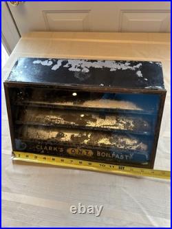 Clark's ONT Boilfast Thread Spools Store Countertop Display Case With Glass Door