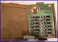 Colonial Vintage The Stag Pocket Knife De Luxe Advertising Display And 11 Knives