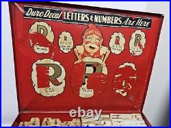 DURO Decal Co Sign Maker Letter & Number Decals Red Metal Vintage Store Display