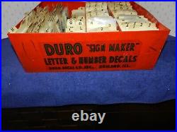 DURO Decal Co Sign Maker Letter & Number Decals Red Metal Vintage Store Display