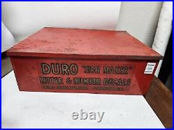 DURO Decal Co Sign Maker Letter & Number Decals Red Metal Vintage Store Display