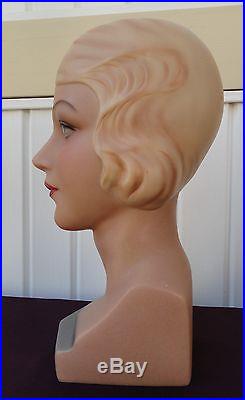 Decoeyes Mannequin Head/Bust Vintage 1920s Style Store Hat Display Nicole