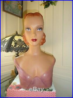 Decoeyes Mannequin Head/Bust Vintage 1930s Style Store Hat Jewelry Display Mira