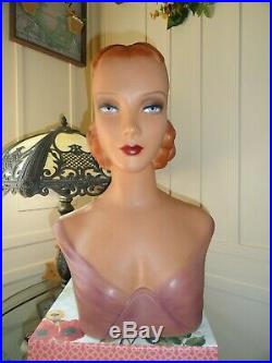 Decoeyes Mannequin Head/Bust Vintage 1930s Style Store Hat Jewelry Display Mira