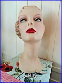 Decoeyes Mannequin Head/Bust Vintage 1940s Style Store Hat Jewelry Display IVY