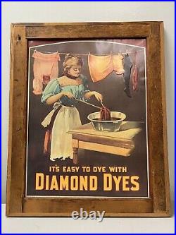 Diamond Dyes Store Display Cabinet Vintage Reproduction Sign