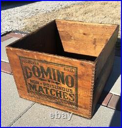 Diamond Match Co Domino Non Poisonous Matches Wooden Box Crate Wood Antique Vtg