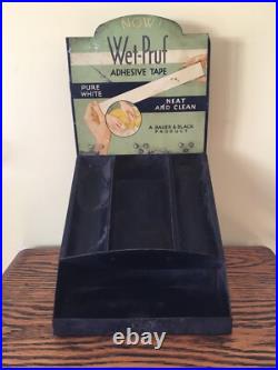 Early 1900s Wet-Pruf Adhesive Tape Tin Lithographed Display Case, pre-Band-Aid