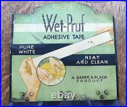 Early 1900s Wet-Pruf Adhesive Tape Tin Lithographed Display Case, pre-Band-Aid