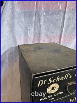Early 20th century (1925-1930) Metal Dr Scholls Felt Pad Store Display Box