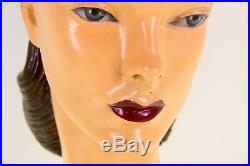 Early Vintage Mannequin Female Girl Chalkware Ceramic Display Store Head