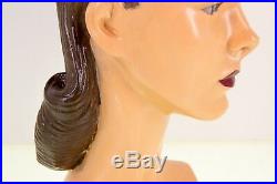 Early Vintage Mannequin Female Girl Chalkware Ceramic Display Store Head