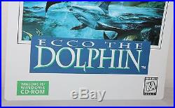 Ecco The Dolphin Sega PC Genesis Store Display Plastic Sign Poster Promo Vintage