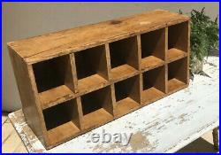 Farmhouse Vintage Cubby Cubbie Wood Cabinet Primitive Store Display Box Holes