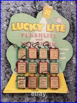 Flashlight Keychain Display Counter-Top Store Toy Lucky Charm Lite Vintage 1940s