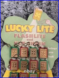 Flashlight Keychain Display Counter-Top Store Toy Lucky Charm Lite Vintage 1940s