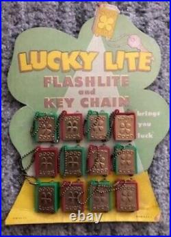 Flashlight Keychain Display Counter-Top Store Toy Lucky Charm Lite Vintage 1940s