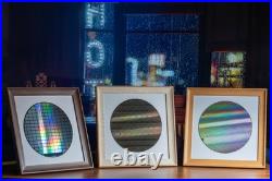 Framed Silicon Wafer Display for Vintage CPU Microchips Tech Wall Art