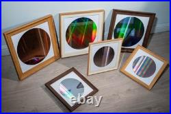 Framed Silicon Wafer Display for Vintage CPU Microchips Tech Wall Art