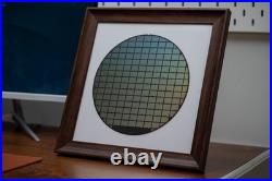 Framed Silicon Wafer Display for Vintage CPU Microchips Tech Wall Art (8 inch)