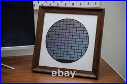 Framed Silicon Wafer Display for Vintage CPU Microchips Tech Wall Art (8 inch)