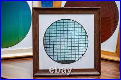 Framed Silicon Wafer Display for Vintage CPU Microchips Tech Wall Art (8 inch)