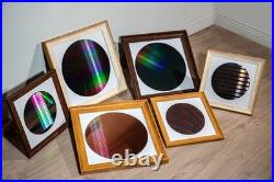Framed Silicon Wafer Display for Vintage CPU Microchips Tech Wall Art (8 inch)