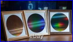 Framed Silicon Wafer Display for Vintage CPU Microchips Tech Wall Art (8 inch)