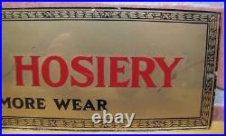 GETMOR HOSIERY You Get More Wear Old Reverse Glass Store Display Ad Sign