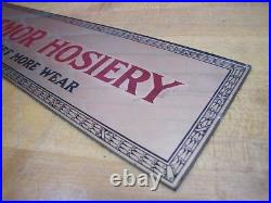 GETMOR HOSIERY You Get More Wear Old Reverse Glass Store Display Ad Sign