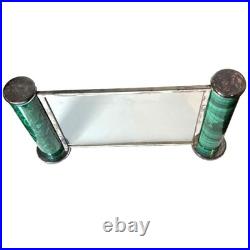 GUCCI Italy STORE DISPLAY Fixture Desk Stand Silver Tone Malachite Style VINTAGE