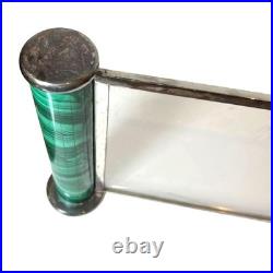GUCCI Italy STORE DISPLAY Fixture Desk Stand Silver Tone Malachite Style VINTAGE