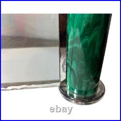 GUCCI Italy STORE DISPLAY Fixture Desk Stand Silver Tone Malachite Style VINTAGE