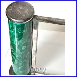 GUCCI Italy STORE DISPLAY Fixture Desk Stand Silver Tone Malachite Style VINTAGE