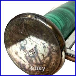 GUCCI Italy STORE DISPLAY Fixture Desk Stand Silver Tone Malachite Style VINTAGE