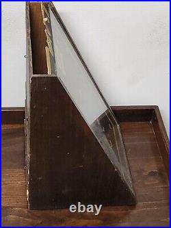 General Store Counter Display Cabinet Wood Glass 4 Drawers Vintage Antique ROUGH