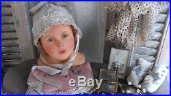 Great, vintage WAX mannequin bust, child, wax head, glass eyes, inserted hair, girl
