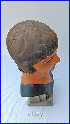 Great, vintage mannequin head, plaster, mannequin bust, female, art-deco Bruxelle