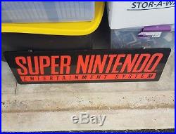 Huge Vintage Super Nintendo Snes Store Dealer Display Sign Great Double Sided