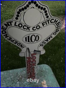 ILCO Vintage Hardware Store Lock And Key Products Metal Sign Two Sided