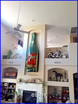 Incredible 10 Foot Tall 7up Advertising Bottle Vintage Wall Or Floor Display