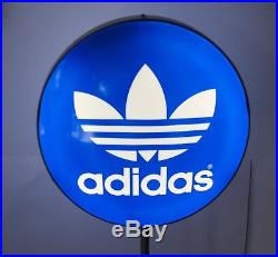 Insegna Luminosa Adidas Logo Vintage 90 CM Bifacciale Con Base Targa Tabella
