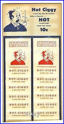 Joke Gag Display Vintage Original Lot of 12 Hot Ciggy Novelties on Store Card