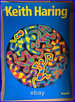 Keith Haring Prestel Vintage 1997 Store Display 2 Sided Book Poster -nice