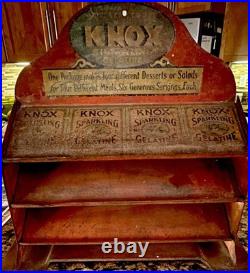 Knox Vintage Sparkling Gelatine Countertop Store Display Stand Rack, Red/Black