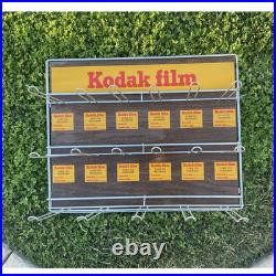 Kodak Film Store Display Rack Vintage Metal Wire Advertising Sign Yellow Red