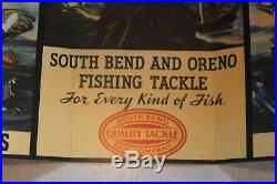 LARGE RARE SOUTH BEND AND ORENO FISHING TACKLE BAIT STORE DISPLAY 2001 Printing