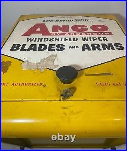 LARGE Vintage ANCO Windshield Wiper Blades And Arms Metal Store Display Cabinet