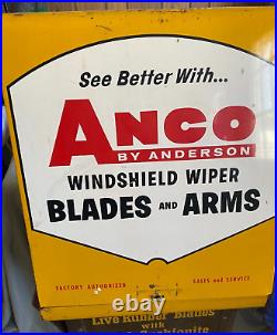 LARGE Vintage ANCO Windshield Wiper Blades And Arms Metal Store Display Cabinet