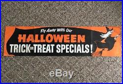 LARGE Vintage Lithograph Halloween Store Advertising Display Poster Paper Sign